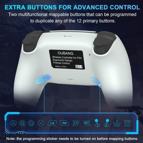 UGAME Control for PS4 Controller, Game Remote for Elite PS4 Controller with Turbo, Steam Gamepad Work with Playstation 4 Controller with Back Paddle, Scuf Controllers for PS4/Pro/PC/IOS/Android Gamer