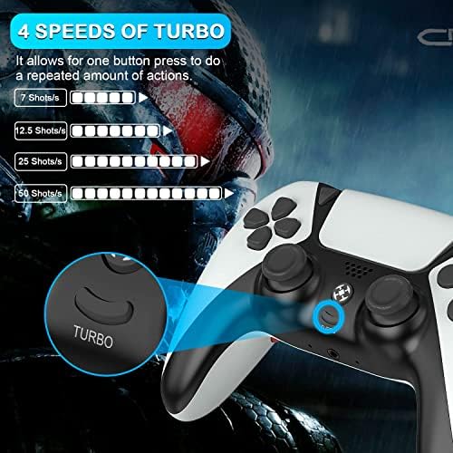 UGAME Control for PS4 Controller, Game Remote for Elite PS4 Controller with Turbo, Steam Gamepad Work with Playstation 4 Controller with Back Paddle, Scuf Controllers for PS4/Pro/PC/IOS/Android Gamer