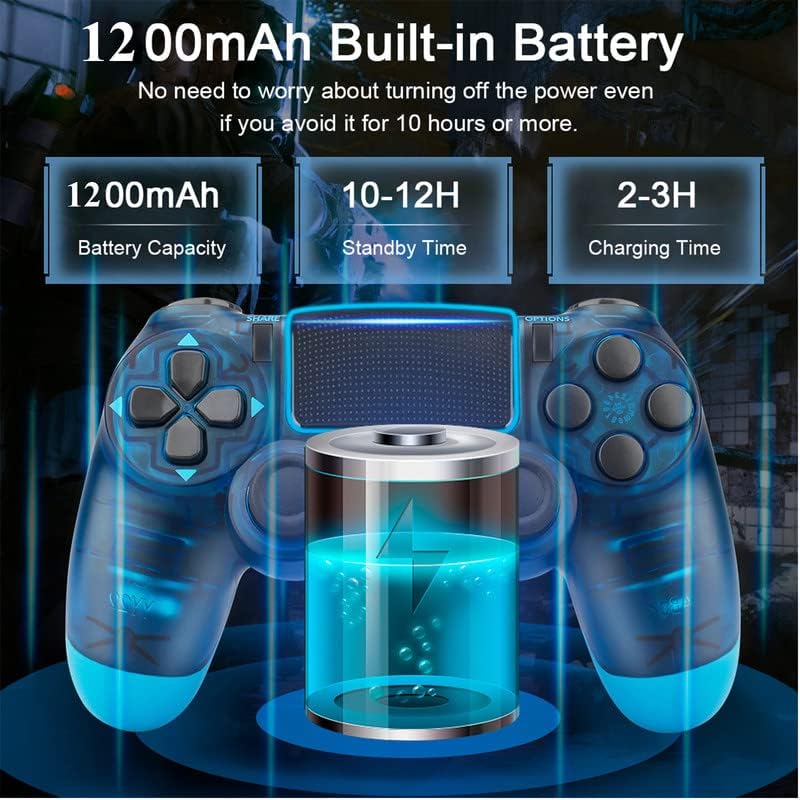 Wireless Controller for PS4 Controller, Replacement for Playstation 4 Controller,Dual Vibration Pa4 Game Gamepad Joystick Remote Controller for PS4/Slim/Pro/PC with Motion Control,Yellow