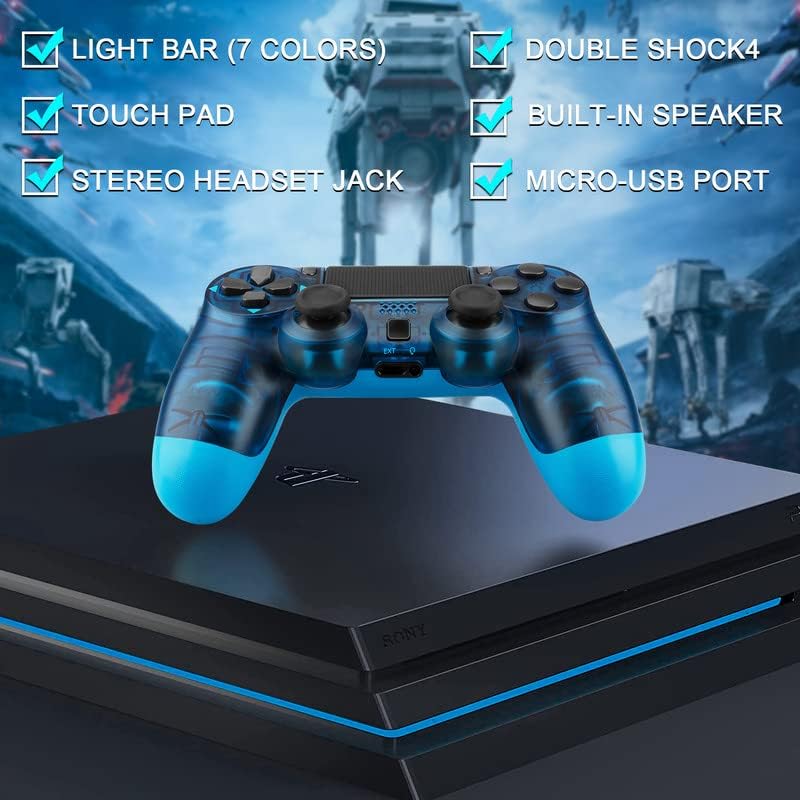 Wireless Controller for PS4 Controller, Replacement for Playstation 4 Controller,Dual Vibration Pa4 Game Gamepad Joystick Remote Controller for PS4/Slim/Pro/PC with Motion Control,Yellow