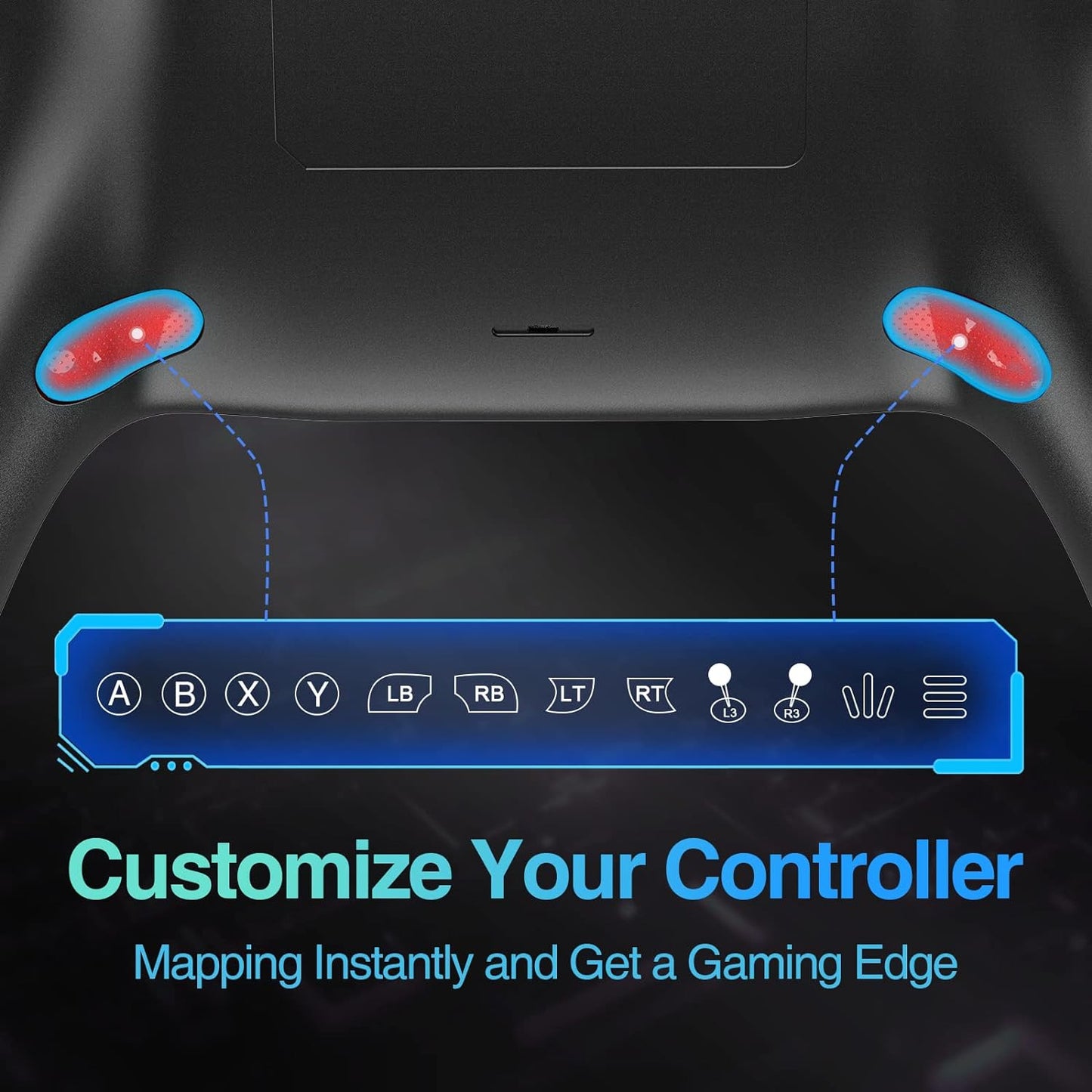 UGAME Wireless Controller for PS4 Controller, Ymir Game Remote for Playstation 4 Controller with Turbo, Steam Gamepad Work with Back Paddles, Scuf Controllers for PS4/Pro/Silm/PC/IOS (Midnight Blue)