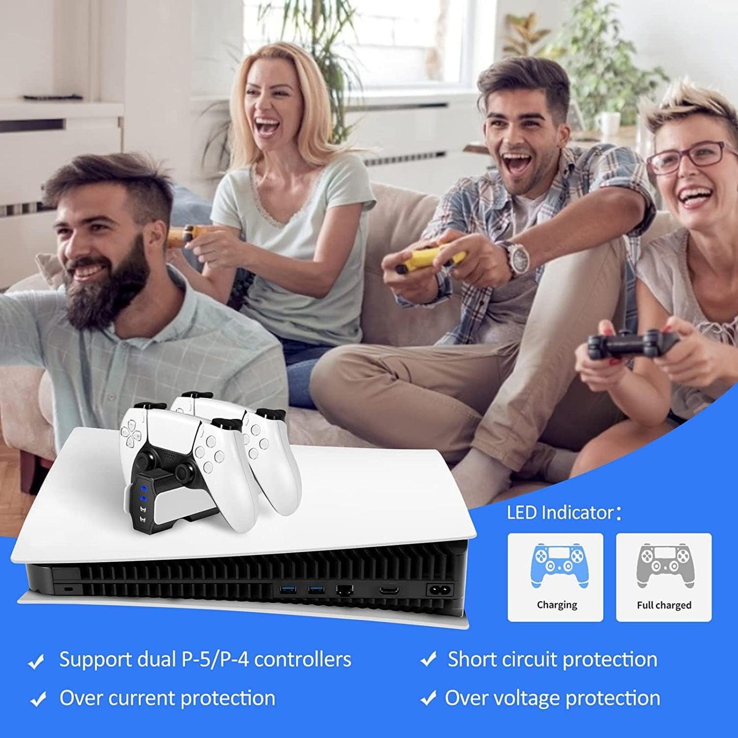 Wireless Controller Charger for PS5/PS4