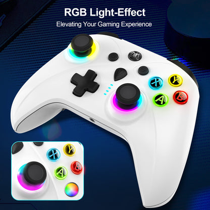 Control for Controller with Hall Effect Joystick,Wireless for Controllers Alternative Remote Anti Stick Drift with 1000Hz Polling 20H Dual Vibration Gaming New White