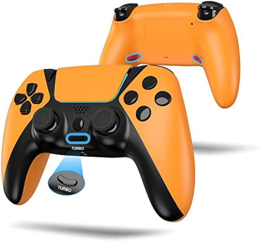 UGAME Ymir Controller for PS4 Controller, Elite Control Remote Compatible with Playstation 4 Controller, Steam Gamepad for Scuf PS4 Controllers with 3D Joystick/Mapping/Turbo/1200 mAh Battery Orange